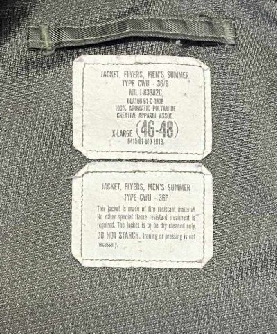 画像2: 90'S アメリカ軍 USAF "CWU-36/P" アラミド フライトジャケット セージグリーン (VINTAGE) 