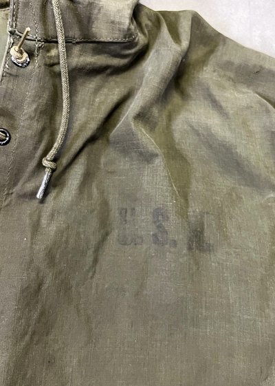 画像3: 40'S アメリカ軍 US NAVY "N-2" デッキレインパーカー オリーブ (VINTAGE)