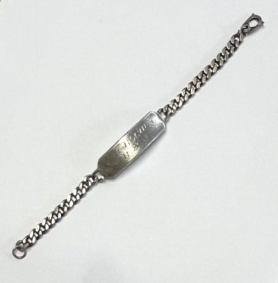 画像5: 50'S アメリカ軍 "US NAVY刻印入り" スターリングシルバー ミリタリー IDプレート チェーンブレスレット シルバー (VINTAGE)