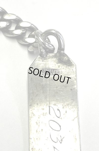 画像4: 50'S アメリカ軍 "US NAVY刻印入り" スターリングシルバー ミリタリー IDプレート チェーンブレスレット シルバー (VINTAGE)