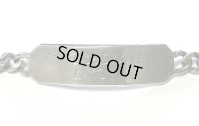 画像2: 50'S アメリカ軍 "US NAVY刻印入り" スターリングシルバー ミリタリー IDプレート チェーンブレスレット シルバー (VINTAGE)