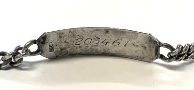 画像3: 50'S アメリカ軍 "US NAVY刻印入り" スターリングシルバー ミリタリー IDプレート チェーンブレスレット シルバー (VINTAGE)