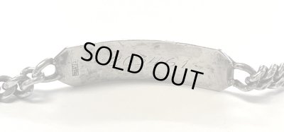 画像3: 50'S アメリカ軍 "US NAVY刻印入り" スターリングシルバー ミリタリー IDプレート チェーンブレスレット シルバー (VINTAGE)