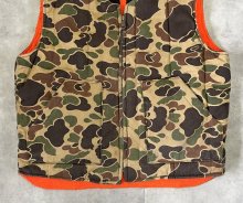 他の写真2: 80'S UNKNOWN リバーシブル 中綿入りベスト ダックハンターカモ/オレンジ (VINTAGE)