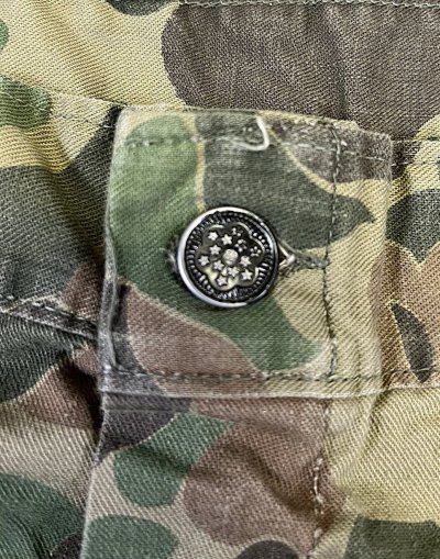 画像2: 60'S USMC 民間品 M-43 カーゴパンツ コの字留めジップ 13スターボタン ダックハンターカモ (VINTAGE)