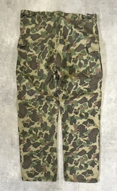 画像4: 60'S USMC 民間品 M-43 カーゴパンツ コの字留めジップ 13スターボタン ダックハンターカモ (VINTAGE)