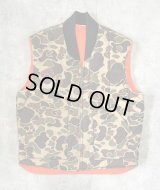 80'S UNKNOWN リバーシブル 中綿入りベスト ダックハンターカモ/オレンジ (VINTAGE)