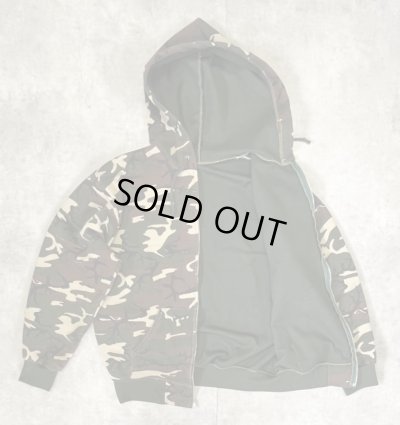 画像2: 80'S UNKNOWN 裏地サーマル フルジップ ダブルフェイス スウェットパーカー カモ アルミジップ (VINTAGE)