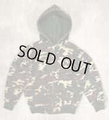 80'S UNKNOWN 裏地サーマル フルジップ ダブルフェイス スウェットパーカー カモ アルミジップ (VINTAGE)