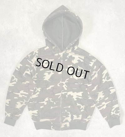 画像1: 80'S UNKNOWN 裏地サーマル フルジップ ダブルフェイス スウェットパーカー カモ アルミジップ (VINTAGE)