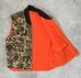 画像3: 80'S UNKNOWN リバーシブル 中綿入りベスト ダックハンターカモ/オレンジ (VINTAGE) (3)
