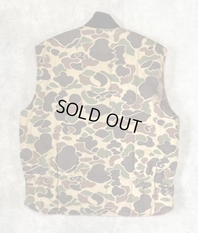 画像4: 80'S UNKNOWN リバーシブル 中綿入りベスト ダックハンターカモ/オレンジ (VINTAGE)