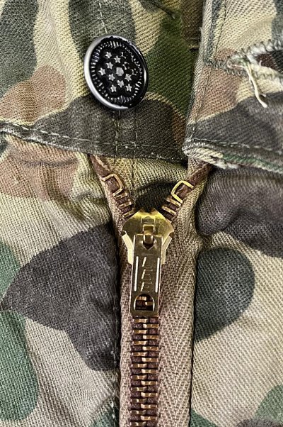 画像3: 60'S USMC 民間品 M-43 カーゴパンツ コの字留めジップ 13スターボタン ダックハンターカモ (VINTAGE)