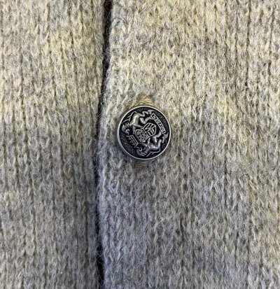 画像3: 60'S JANTZEN メタルボタン Vネック モヘアニット ナチュラル/ブラウン USA製 (VINTAGE)