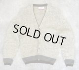 60'S JANTZEN メタルボタン Vネック モヘアニット カーディガン ナチュラル/ブラウン USA製 (VINTAGE)