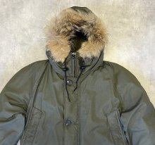 他の写真1: 80'S EDDIE BAUER 黒タグ リアルコヨーテファー グースダウンジャケット オリーブ USA製 (VINTAGE)