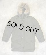 80'S EDDIE BAUER 黒タグ リアルコヨーテファー グースダウンジャケット オリーブ USA製 (VINTAGE)