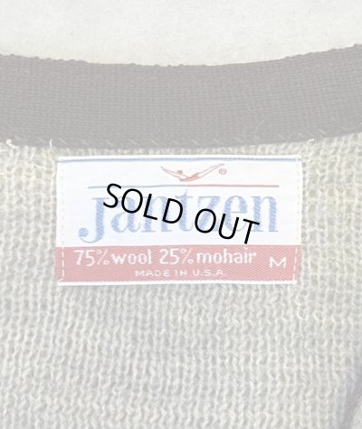 画像2: 60'S JANTZEN メタルボタン Vネック モヘアニット カーディガン ナチュラル/ブラウン USA製 (VINTAGE)