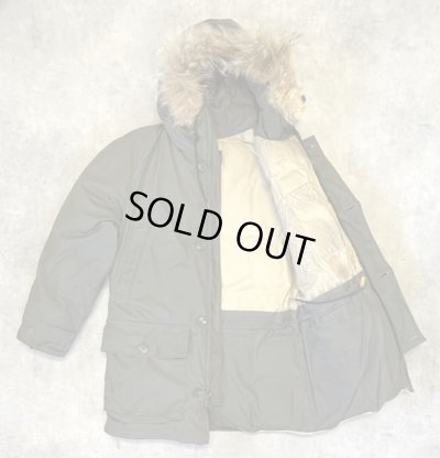 画像4: 80'S EDDIE BAUER 黒タグ リアルコヨーテファー グースダウンジャケット オリーブ USA製 (VINTAGE)