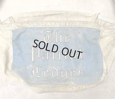 画像2: 60'S THE PATRIOT LEDGER 染み込みプリント ニュースペーパーバッグ オフホワイト/オレンジ (VINTAGE)