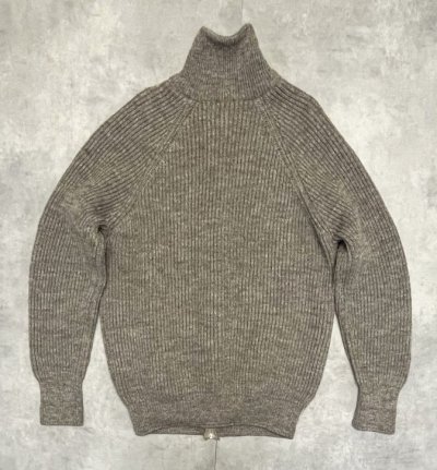 画像3: 80'S LL Bean ブリティッシュウール ドライバーズニット ダークベージュ イングランド製 (VINTAGE)