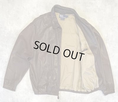 画像4: 90'S RALPH LAUREN チンスト付き 裏地付き レザー ドリズラージャケット ブラウン (VINTAGE)