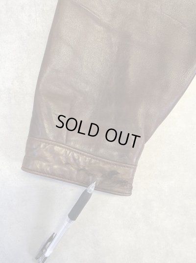 画像6: 90'S RALPH LAUREN チンスト付き 裏地付き レザー ドリズラージャケット ブラウン (VINTAGE)