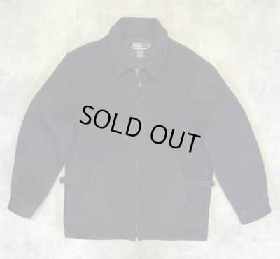 画像1: 90'S RALPH LAUREN 裏地キルティング ウール スポーツジャケット ネイビー (VINTAGE)