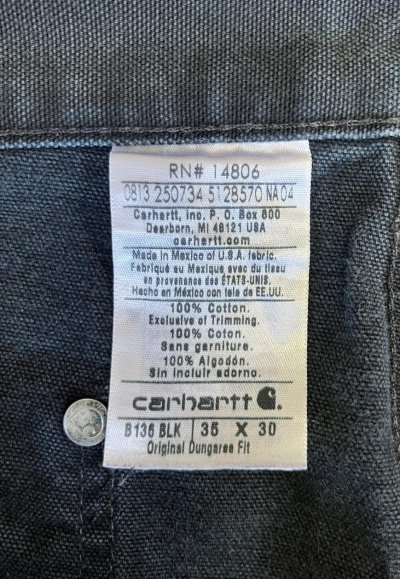 画像2: CARHARTT ダブルニー ダック ペインターパンツ ブラック W35L30 (VINTAGE)