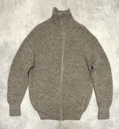 画像1: 80'S LL Bean ブリティッシュウール ドライバーズニット ダークベージュ イングランド製 (VINTAGE)
