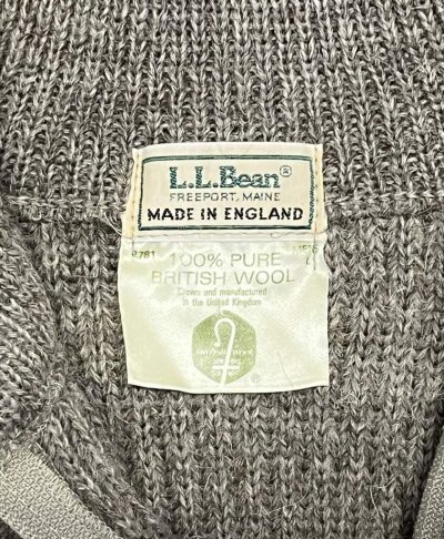 画像2: 80'S LL Bean ブリティッシュウール ドライバーズニット ダークベージュ イングランド製 (VINTAGE)