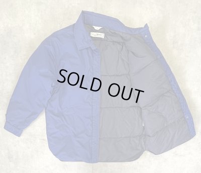 画像3: 90'S LL Bean ナイロン シャツ型 ダウンジャケット ダークブルー (VINTAGE)