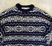 他の写真1: 80'S ORVIS クルーネック フィッシャーマンセーター ネイビー/ホワイト イギリス製 (VINTAGE) 