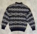 画像3: 80'S ORVIS クルーネック フィッシャーマンセーター ネイビー/ホワイト イギリス製 (VINTAGE)  (3)