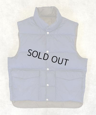 画像1: 70'S JC PENNEY リバーシブル ダウンベスト ネイビー/ブラウン (VINTAGE)