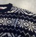 画像4: 80'S ORVIS クルーネック フィッシャーマンセーター ネイビー/ホワイト イギリス製 (VINTAGE)  (4)