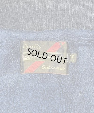 画像2: 70'S SEARS 裏地ボア ファラオジャケット GRIPPER ZIPPERアルミジップ ネイビー (VINTAGE)