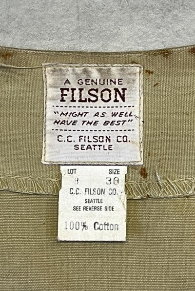 画像2: 80'S C.C.FILSON キャンバス ハンティングベスト ベージュ USA製 (VINTAGE)