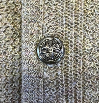 画像3: 70'S UNKNOWN メタルボタン ニットカーディガン ダークベージュ (VINTAGE) 