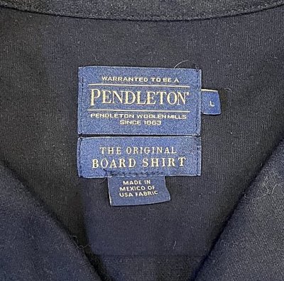 画像2: 00'S PENDLETON "BOARD SHIRT" ウール オープンカラーシャツ ブラック (USED)