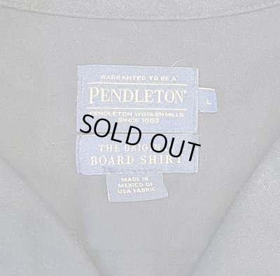 画像2: 00'S PENDLETON "BOARD SHIRT" ウール オープンカラーシャツ ブラック (USED)