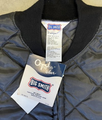 画像2: 80'S BIG SMITH 三角タグ キルティングベスト ブラック USA製 (DEADSTOCK)