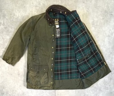 画像3: 90'S BARBOUR 3クレスト "NORTHUMBRIA" 旧タグ 裏地ウール オイルドジャケット オリーブ イングランド製 (VINTAGE)