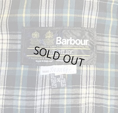 画像2: 80'S BARBOUR 2クレスト "BURGHLEY" 旧タグ オイルドコート オリーブ イングランド製 (VINTAGE)