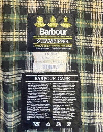 画像2: 90'S BARBOUR 3クレスト "SOLWAY ZIPPER" 旧タグ オイルドジャケット ブラウン イングランド製 (VINTAGE)