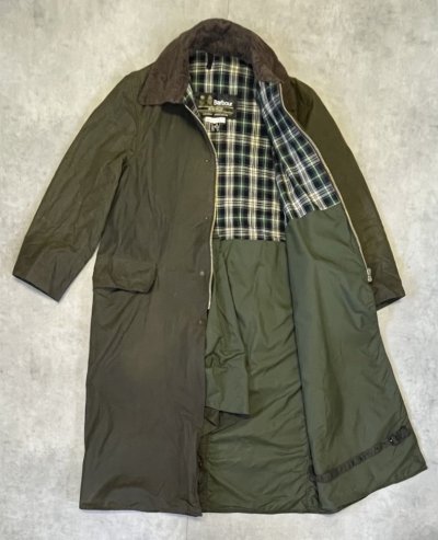 画像4: 80'S BARBOUR 2クレスト "BURGHLEY" 旧タグ オイルドコート オリーブ イングランド製 (VINTAGE)