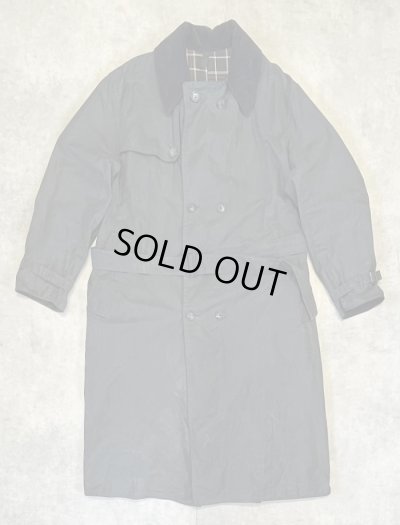 画像1: 80'S BARBOUR 3クレスト "TRENCH COAT" 旧タグ オイルド トレンチコート ネイビー イングランド製 (VINTAGE)