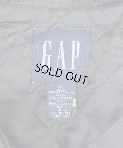 画像2: 00'S GAP 旧タグ 裏地キルティング レザー ドリズラージャケット ブラック (VINTAGE)
