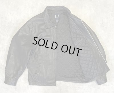 画像3: 00'S GAP 旧タグ 裏地キルティング レザー ドリズラージャケット ブラック (VINTAGE)