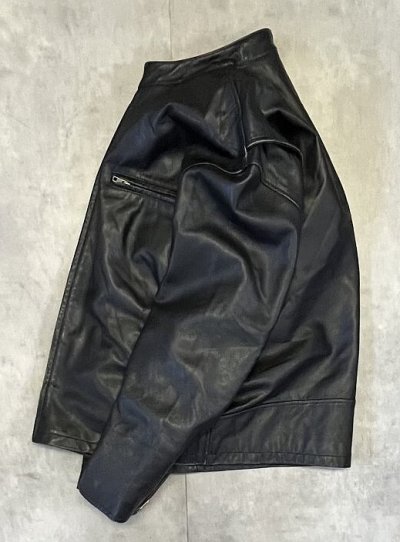 画像4: 00'S GAP 旧タグ 裏地キルティング レザー ライダースジャケット ブラック (VINTAGE)